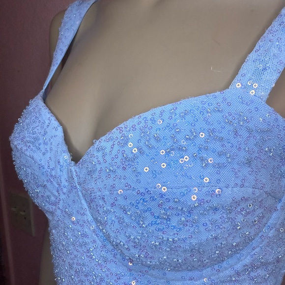 Windsor Light Blue Sequin Skater Dress – NWT Size M - Picture 6 of 12